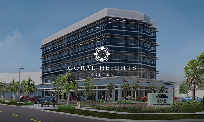 coral heights center street level rendering with logo