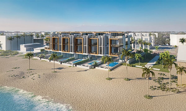 exterior rendering of the Ocean Six, oceanfront townhome